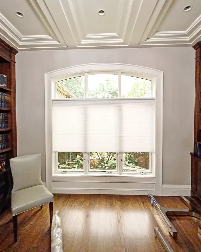 Cellular shade, arched window