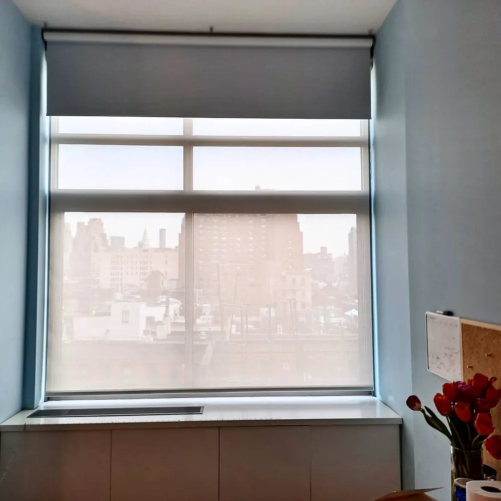 Roller shade, city view