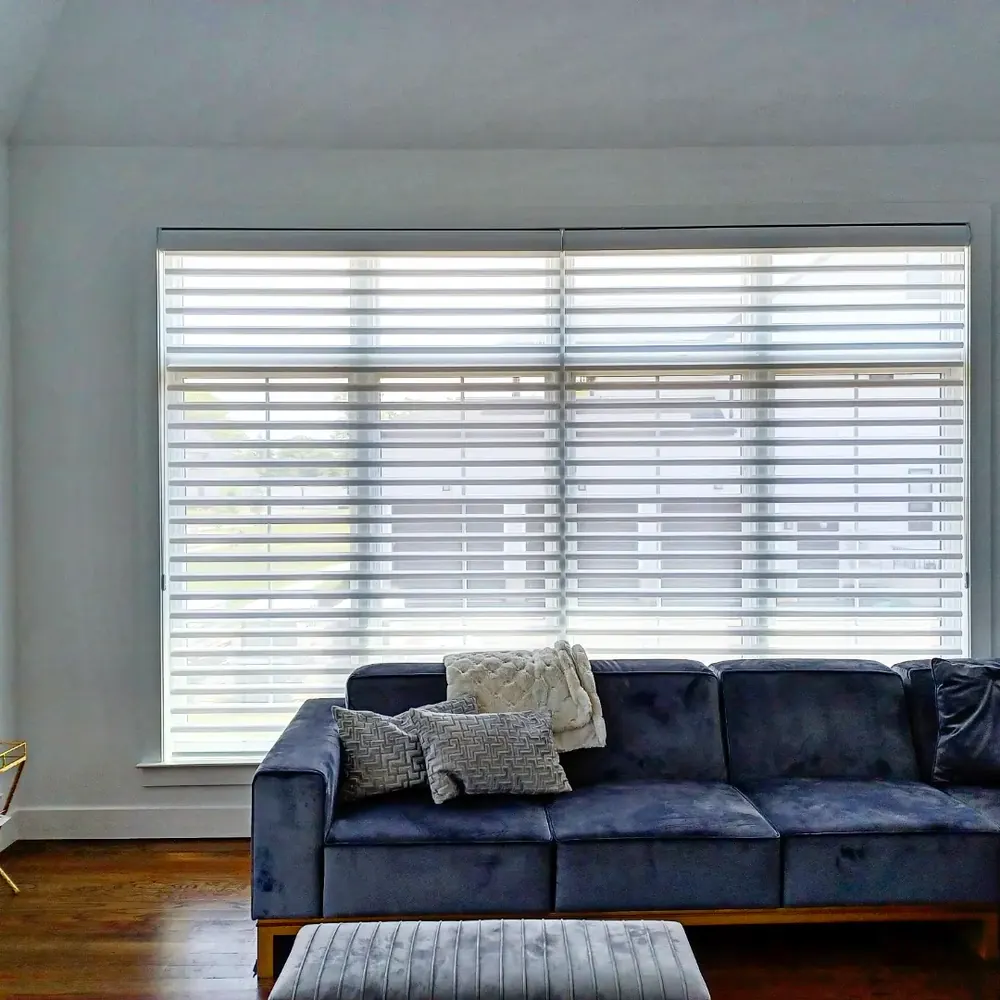 Zebra shades, large window